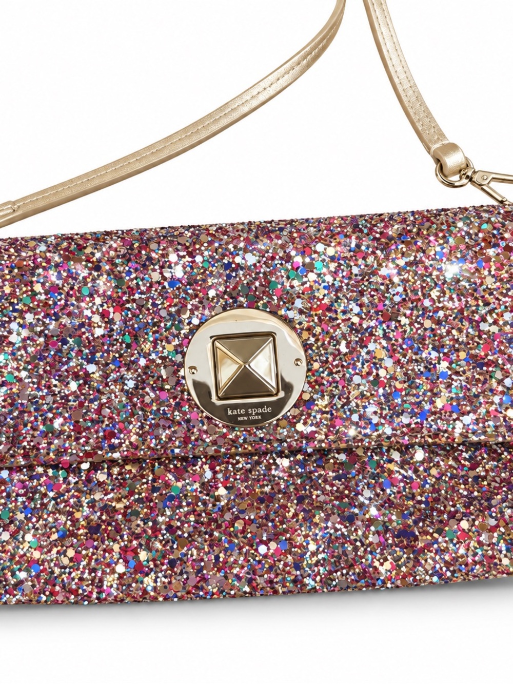 kate spade Multicolor Glitter Wristlet with Gold Hardware